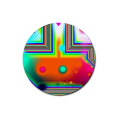 Crossroads Of Awakening, Abstract Rainbow Doorway  Drink Coaster (round) by DianeClancy