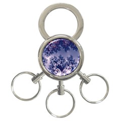 Pink And Blue Morning Frost Fractal 3-ring Key Chain by Artist4God