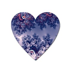 Pink And Blue Morning Frost Fractal Magnet (heart) by Artist4God