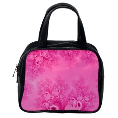 Soft Pink Frost Of Morning Fractal Classic Handbag (one Side)