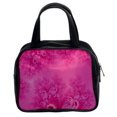 Soft Pink Frost Of Morning Fractal Classic Handbag (two Sides) by Artist4God