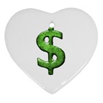 Grunge Style Money Sign Symbol Illustration Heart Ornament Front