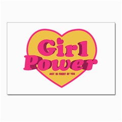 Girl Power Heart Shaped Typographic Design Quote Postcard 4 x 6  (10 Pack) by dflcprints