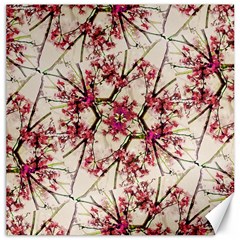 Red Deco Geometric Nature Collage Floral Motif Canvas 20  X 20  (unframed) by dflcprints