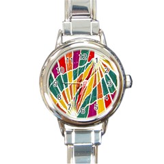 Multicolored Vibrations Round Italian Charm Watch by dflcprints