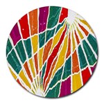Multicolored Vibrations 8  Mouse Pad (Round)