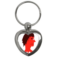 Monster With Men Head Illustration Key Chain (heart) by dflcprints