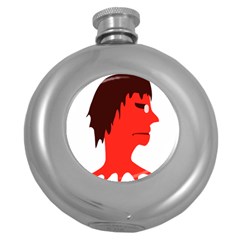 Monster With Men Head Illustration Hip Flask (round) by dflcprints
