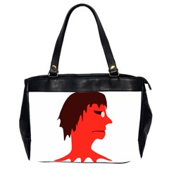 Monster With Men Head Illustration Oversize Office Handbag (two Sides) by dflcprints