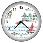 Summer Holiday Wall Clock (Silver)