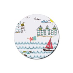 Summer Holiday Drink Coaster (round) by whitemagnolia