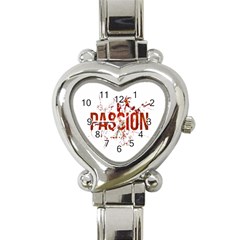 Passion And Lust Grunge Design Heart Italian Charm Watch  by dflcprints
