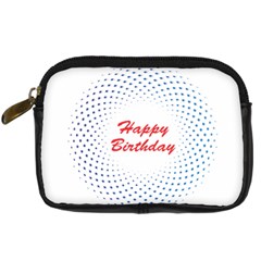 Halftone Circle With Squares Digital Camera Leather Case by rizovdesign