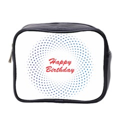 Halftone Circle With Squares Mini Travel Toiletry Bag (two Sides) by rizovdesign