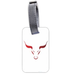 Stylized Symbol Red Bull Icon Design Luggage Tag (two Sides) by rizovdesign