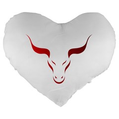 Stylized Symbol Red Bull Icon Design 19  Premium Heart Shape Cushion by rizovdesign
