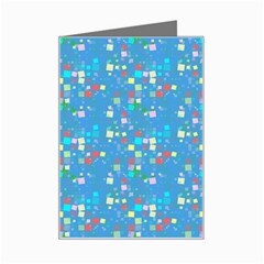 Colorful Squares Pattern Mini Greeting Card