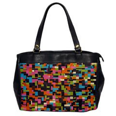 Colorful Pixels Oversize Office Handbag (one Side)