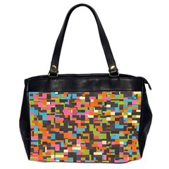 Colorful Pixels Oversize Office Handbag (two Sides)