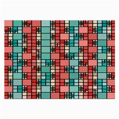 Red And Green Squares Glasses Cloth (large)