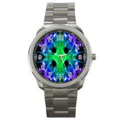 Alien Snowflake Sport Metal Watch by icarusismartdesigns