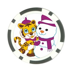Winter Time Zoo Friends   004 Poker Chip (10 Pack) by Colorfulart23