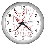 My Dark Side Typographic Design Wall Clock (Silver)