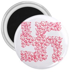 Swastika With Birds Of Peace Symbol 3  Button Magnet by dflcprints