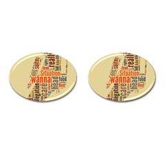Michael Jackson Typography They Dont Care About Us Cufflinks (oval) by FlorianRodarte