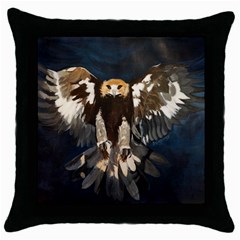 Golden Eagle Black Throw Pillow Case by JUNEIPER07