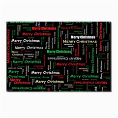 Merry Christmas Typography Art Postcard 4 x 6  (10 Pack)