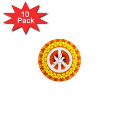 Psychedelic Peace Dove Mandala 1  Mini Button Magnet (10 Pack)