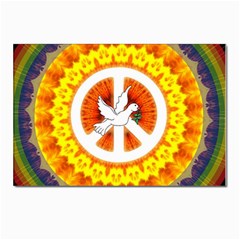 Psychedelic Peace Dove Mandala Postcard 4 x 6  (10 Pack) by StuffOrSomething