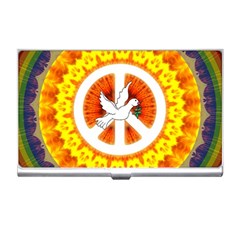 Psychedelic Peace Dove Mandala Business Card Holder