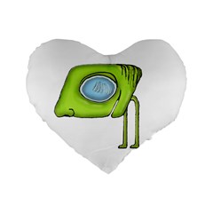 Funny Alien Monster Character 16  Premium Heart Shape Cushion  by dflcprints