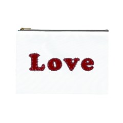 Love Typography Text Word Cosmetic Bag (large) by dflcprints