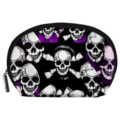 Purple Haze Skull And Crossbones  Accessory Pouch (large) by OCDesignss