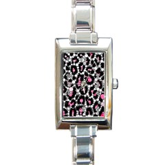 Pink Cheetah Bling Rectangular Italian Charm Watch by OCDesignss