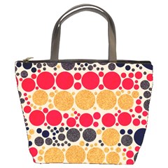 Retro Polka Dots  Bucket Handbag by OCDesignss