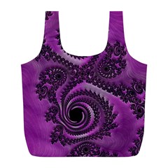 Purple Dragon Fractal  Reusable Bag (l) by OCDesignss