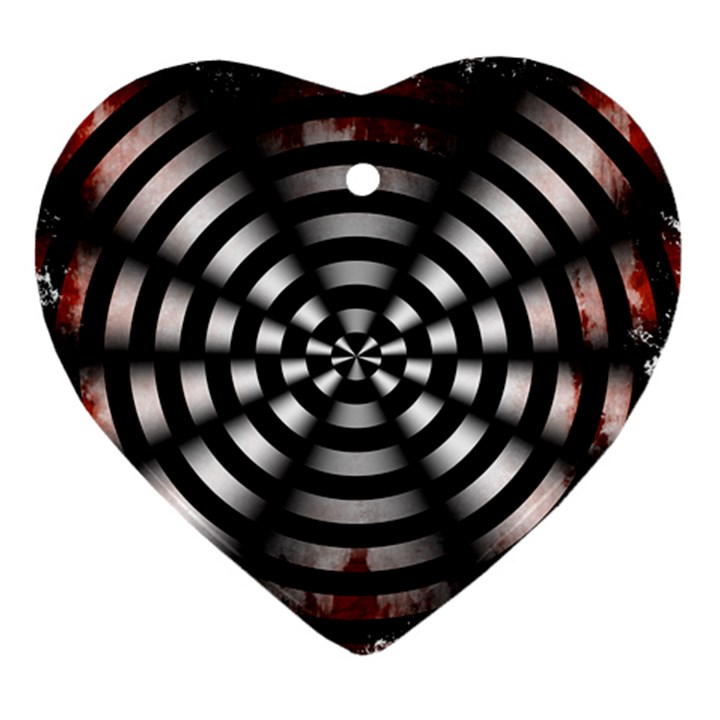 Zombie Apocalypse Warning Sign Heart Ornament (Two Sides)