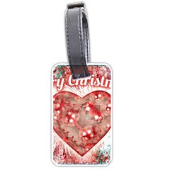 Vintage Colorful Merry Christmas Design Luggage Tag (one Side) by dflcprints