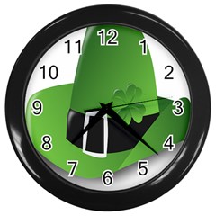 Irish Shamrock Hat152049 640 Wall Clock (black) by Colorfulart23