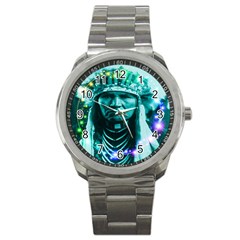 Magical Indian Chief Sport Metal Watch by icarusismartdesigns