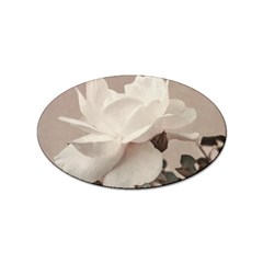 White Rose Vintage Style Photo In Ocher Colors Sticker (oval) by dflcprints