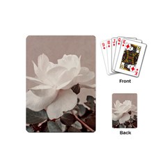 White Rose Vintage Style Photo In Ocher Colors Playing Cards (mini) by dflcprints