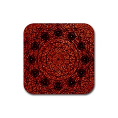 Grunge Style Geometric Mandala Drink Coaster (square) by dflcprints