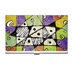 Multicolored Tribal Print Abstract Art Business Card Holder by dflcprints