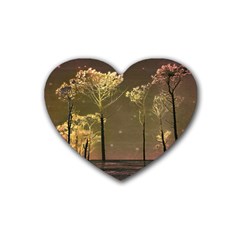 Fantasy Landscape Drink Coasters 4 Pack (heart)  by dflcprints