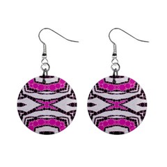 Pink Black Zebra  Mini Button Earrings by OCDesignss